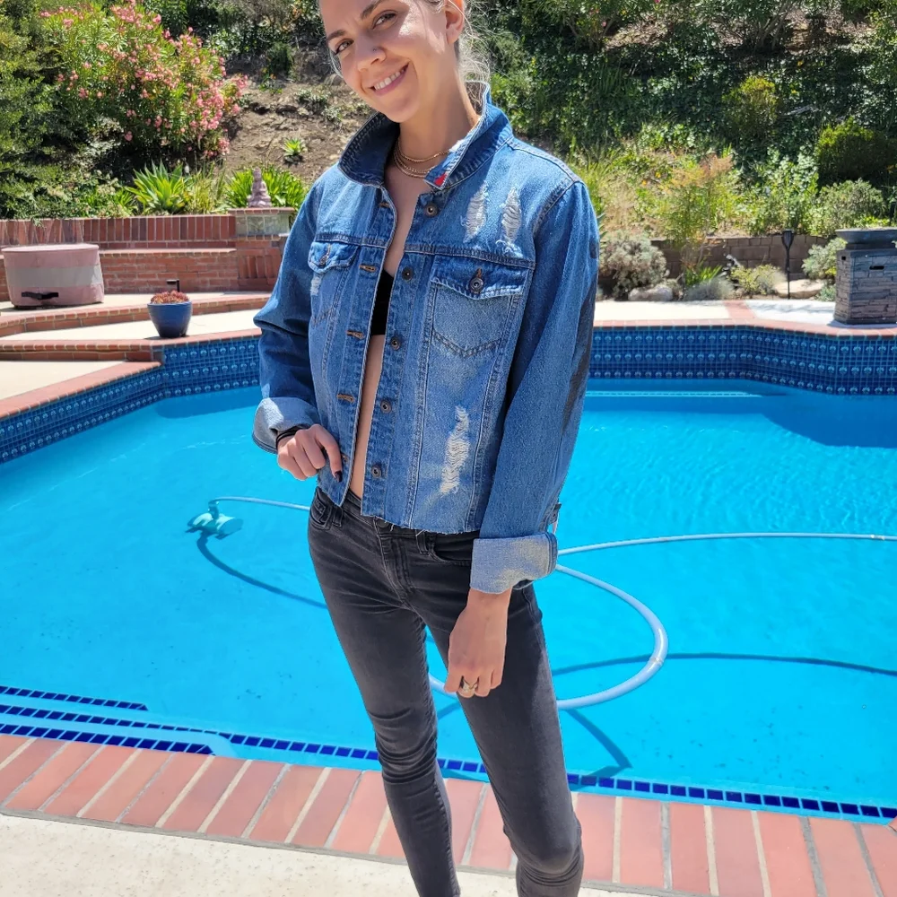 Exclusive Custom "F****** Jackets" One-of-a-Kind Denim Jacket - Size S - Picture 2 of 7